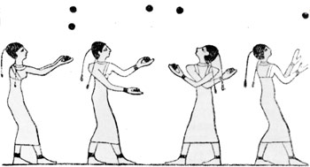 Balles peintes trouvées sur des tombeaux en Egypte (1794-1781 avant J.C.)