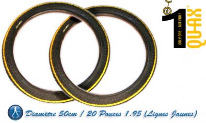 Pneu Noir et Jaune Quax 20 Pouces Quax
